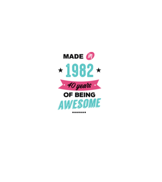 MADE in 1982 model alb pe tricou