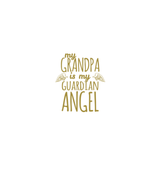 My grandpa is my guardian angel model negru pe tricou