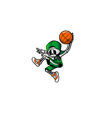 Basketbone model negru pe tricou
