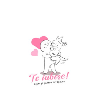 te iubesc model alb pe tricou