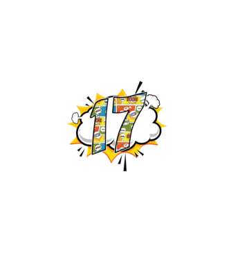 Birthday Comic Number 17 model albastru închis pe tricou