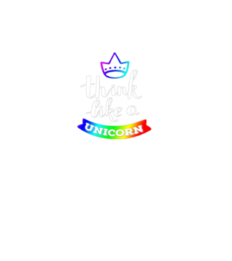 I think like a UNICORN model negru pe tricou