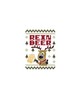 Reinbeer ugly sweater model alb pe tricou