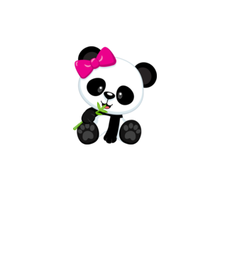 cute panda girl model alb pe tricou