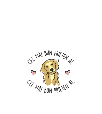 Cel mai bun prieten al meu este un golden retriever model alb pe tricou