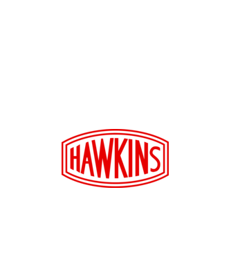hawkins stranger things model negru pe tricou