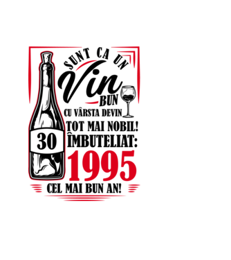 Un Vin Bun 1995 - Alb model albastru deschis pe tricou