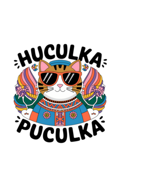 Huculka Puculka pisică 3 model albastru deschis pe tricou