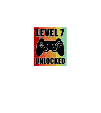 level 7 unlocked retro gamer model negru pe tricou