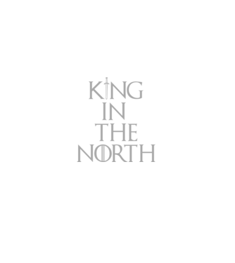 King in the North model negru pe tricou