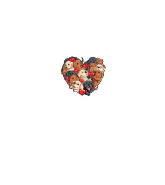 Puppy Heart model negru pe tricou