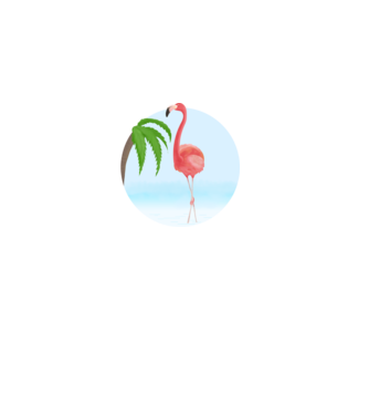 Flamingo model alb pe tricou