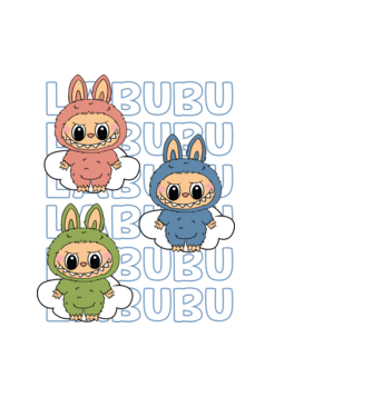 LABUBU model negru pe tricou