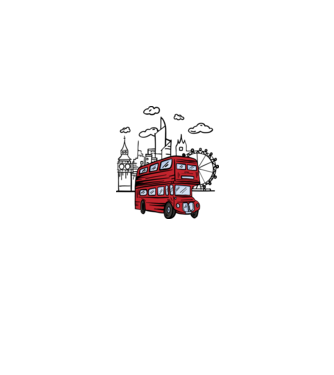Autobuze model alb pe tricou