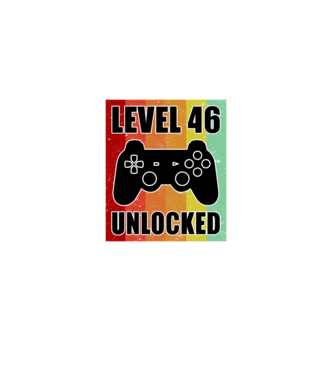 level 46 unlocked retro gamer model negru pe tricou