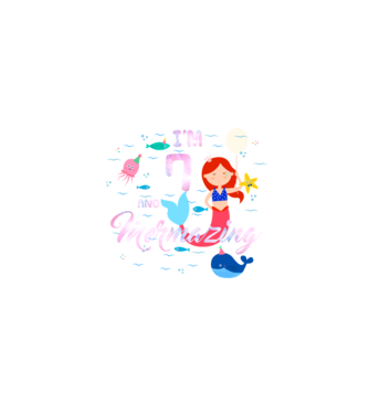 Mermazing Birthday 7 model negru pe tricou