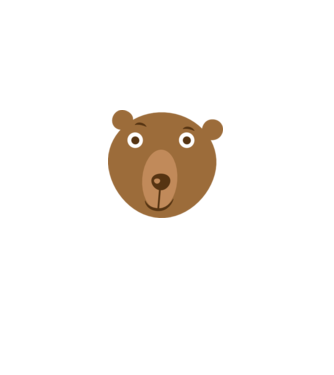 Bear Face model alb pe tricou