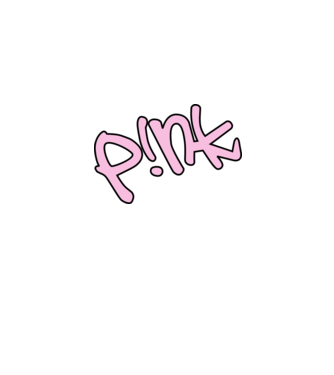 PINK model alb pe tricou