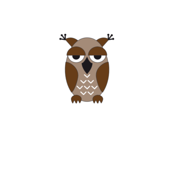 Owl model alb/roșu pe tricou