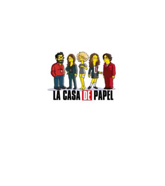 la casa de papel simpson model alb pe tricou