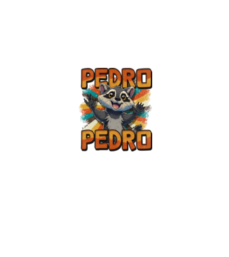 Retro Pedro model albastru jeanși pe tricou