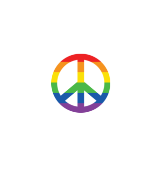 Peace pride model alb pe tricou