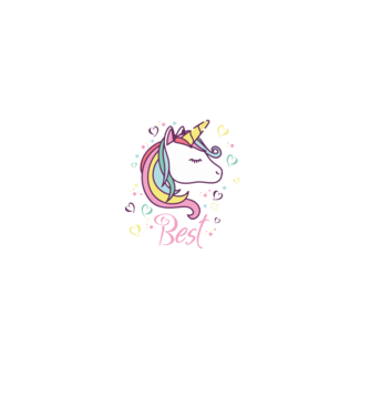 Unicorn Best model negru pe tricou