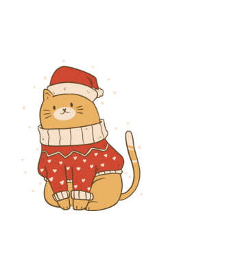 Christmas cat model alb pe tricou