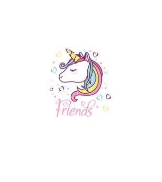 Unicorn Friend model negru pe tricou