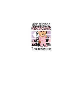 RETRO teddy fetişcană FEBRUARIE model negru pe tricou