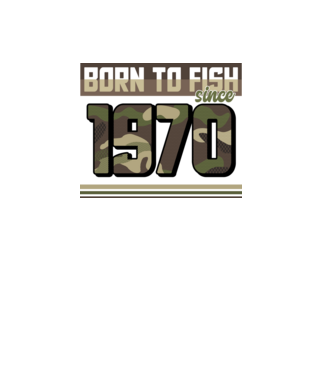 Born to fish since 1970 model negru pe tricou
