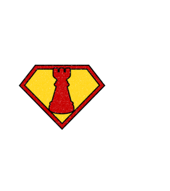 SuperChess turnul de sah model albastru închis pe tricou
