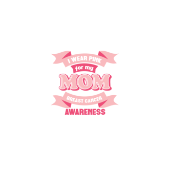 I wear pink for my mom model negru pe tricou