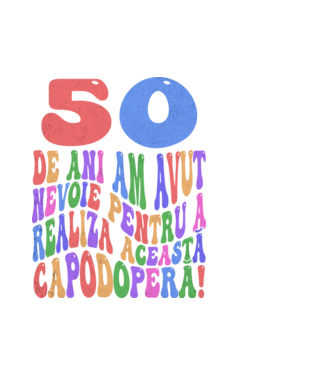 Realiza această capodoperă 50 model alb pe tricou