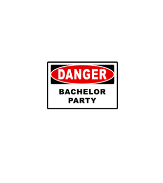 Bachelor DANGER model alb pe tricou