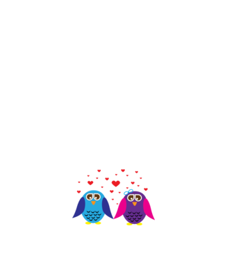 Owl Love model negru pe tricou