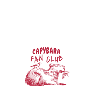 Capybara fan club model alb pe tricou