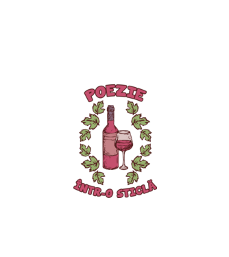 Poezie într-o sticlă model alb pe tricou
