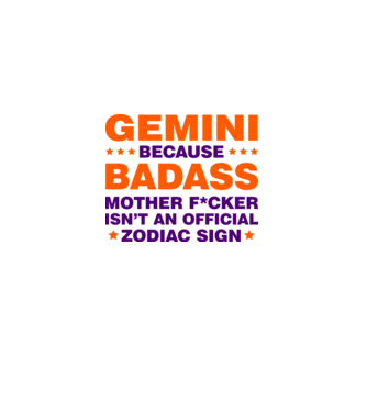 Badass zodiac GEMINI model alb pe tricou