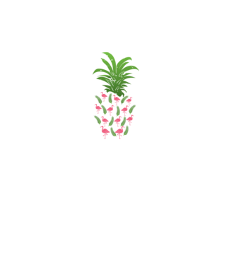 Flamingo ananas model turcoaz pe tricou