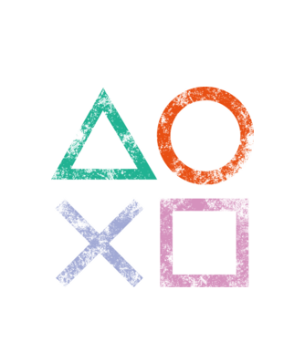 PlayStation icon model alb pe tricou