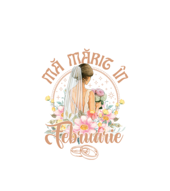 mă mărit - în februarie model alb pe tricou