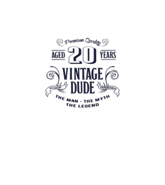 Vintage Dude - 20 model alb pe tricou