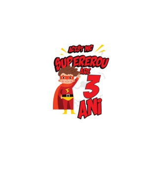 Acest mic supererou are 3 ani model negru pe tricou