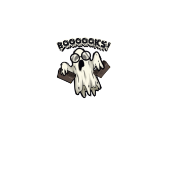 Spooky boookworm model negru pe tricou