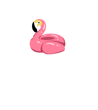Flamingo colac de înot model alb pe tricou