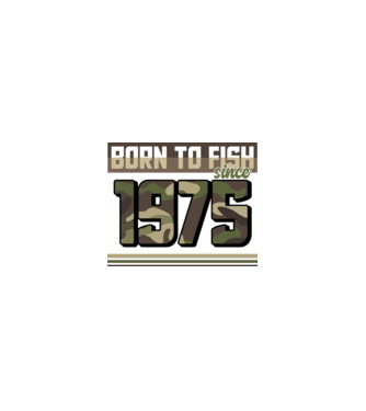 Born to fish since 1975 model nisipiu pe tricou