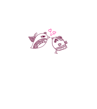 lovebirds model alb pe tricou