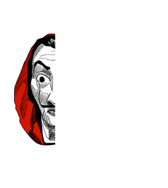 classic logo money heist model negru pe tricou