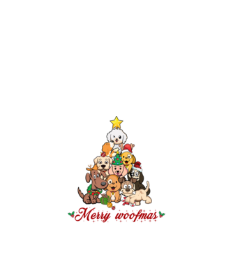 Merry woofmas model negru pe tricou